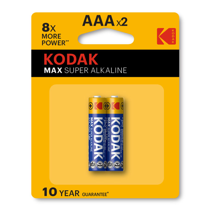 KODAK AAA Max Super Alkaline 1.5v Batteries 10-Year Shelf Life (2 Pack) for Office | Office Solutions | Office & School Supplies | Office Electronics | Batteries