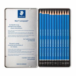 Staedtler Original Metal Case Containing 12 Pack Drawing Pencils in Assorted Degrees