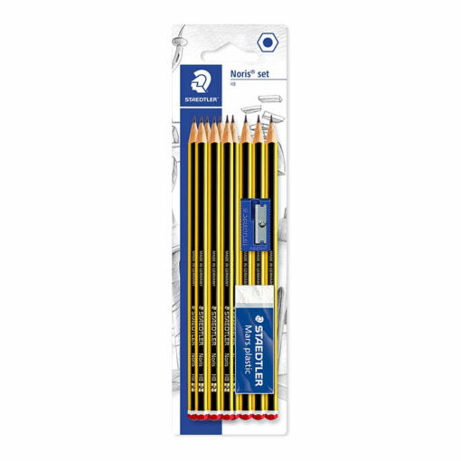 Staedtler Original (120S1BK10D) Noris Pencils HB with Sharpener and Eraser 10 Pack