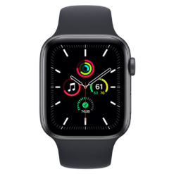 Apple Watch SE GPS Space Gray هيكل ألمنيوم مع حزام رياضي منتصف الليل