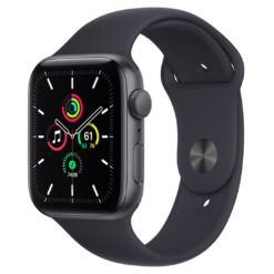 Apple Watch SE GPS Space Gray هيكل ألمنيوم مع حزام رياضي منتصف الليل